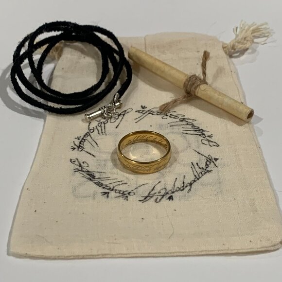 The One Ring of Power – Forged Replica with Pouch & Leather Rope - Picture 3 of 6